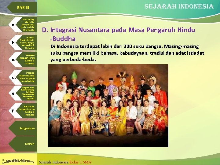 BAB III a. Teori tentang Masuk dan Menyebarnya Hindu - Buddha ke Indonesia b.