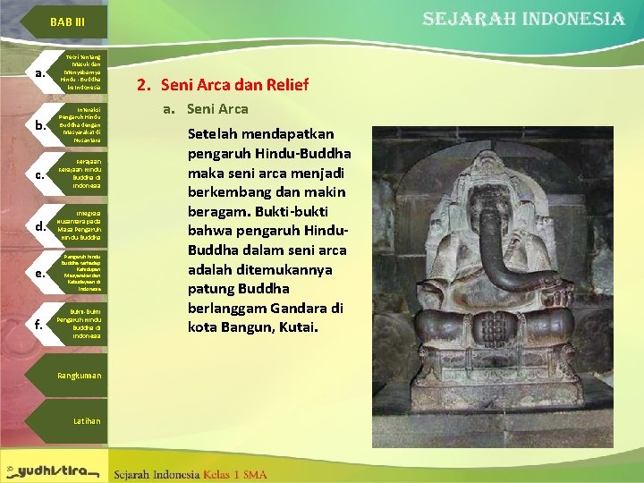 BAB III a. Teori tentang Masuk dan Menyebarnya Hindu - Buddha ke Indonesia b.