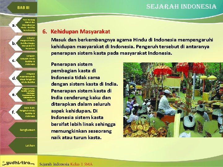 BAB III a. Teori tentang Masuk dan Menyebarnya Hindu - Buddha ke Indonesia b.
