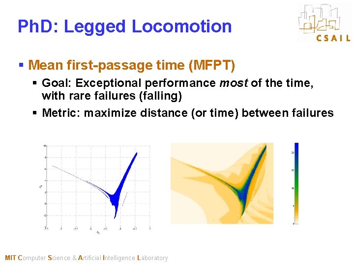 Ph. D: Legged Locomotion § Mean first-passage time (MFPT) § Goal: Exceptional performance most