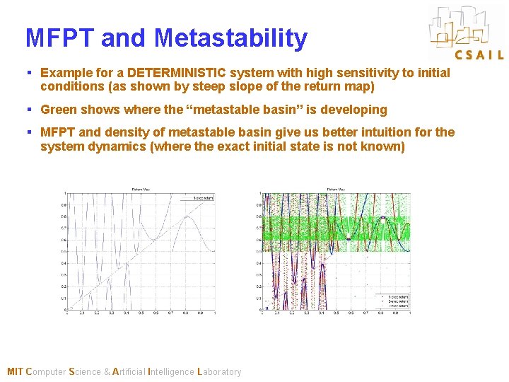 MFPT and Metastability § Example for a DETERMINISTIC system with high sensitivity to initial