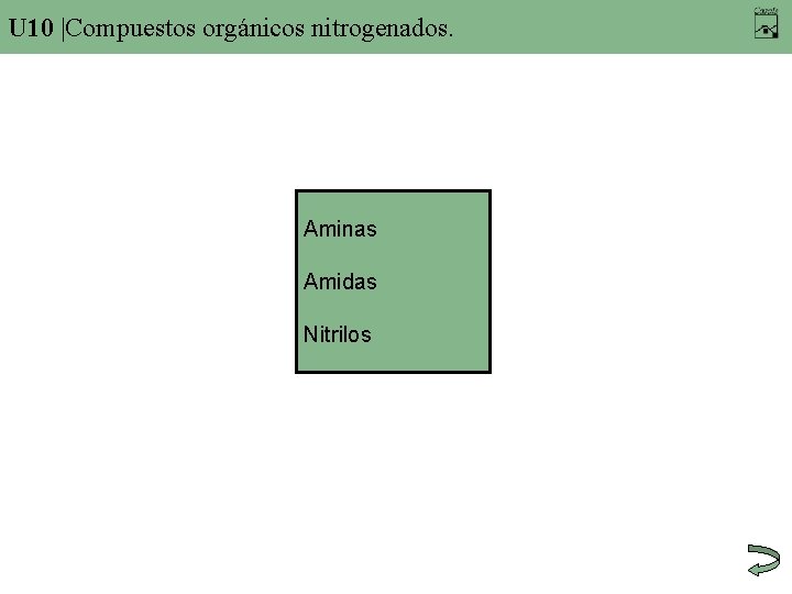 U 10 |Compuestos orgánicos nitrogenados. Aminas Amidas Nitrilos 