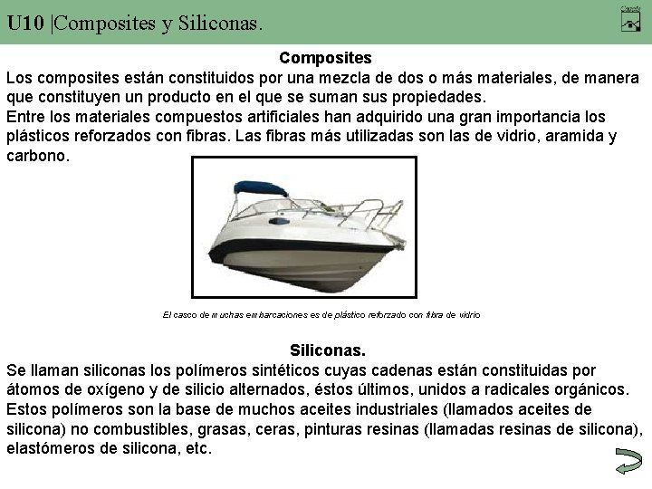 U 10 |Composites y Siliconas. Composites Los composites están constituidos por una mezcla de