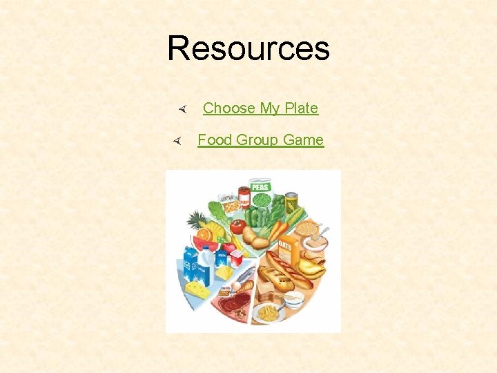 Resources Choose My Plate Food Group Game 