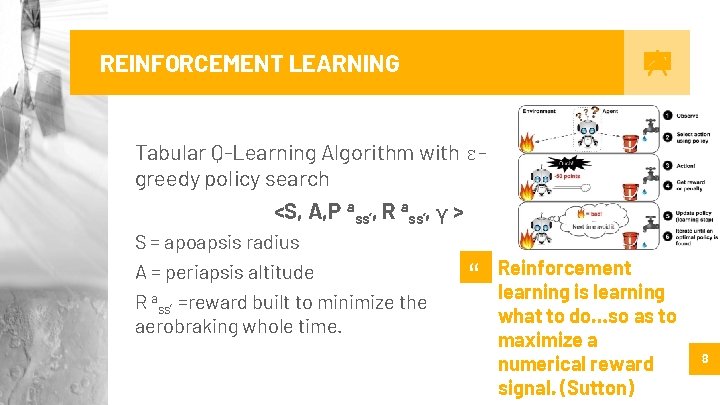 REINFORCEMENT LEARNING Tabular Q-Learning Algorithm with εgreedy policy search <S, A, P ass’, R