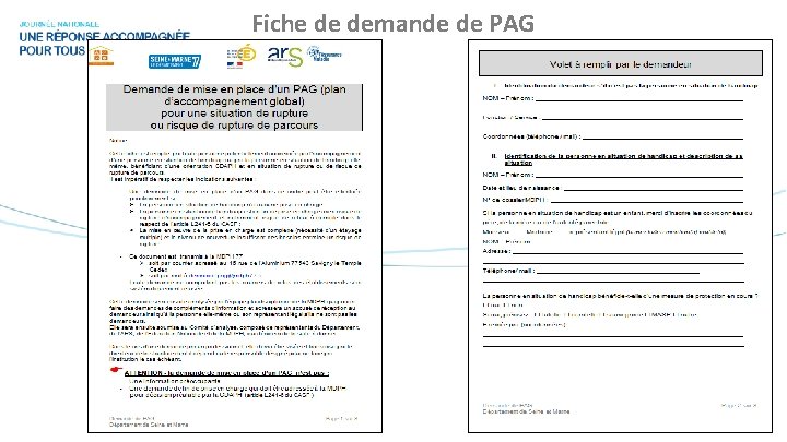 Fiche de demande de PAG 