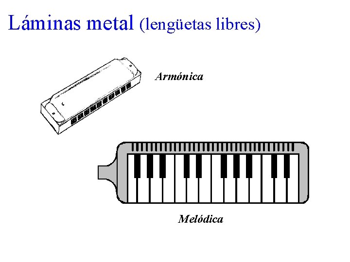 Láminas metal (lengüetas libres) Armónica Melódica 