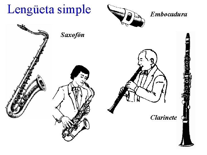 Lengüeta simple Embocadura Saxofón Clarinete 