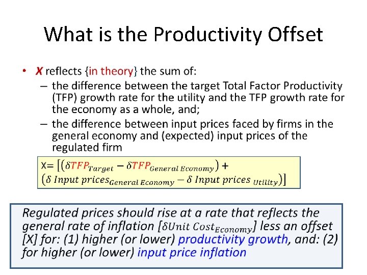 What is the Productivity Offset • 