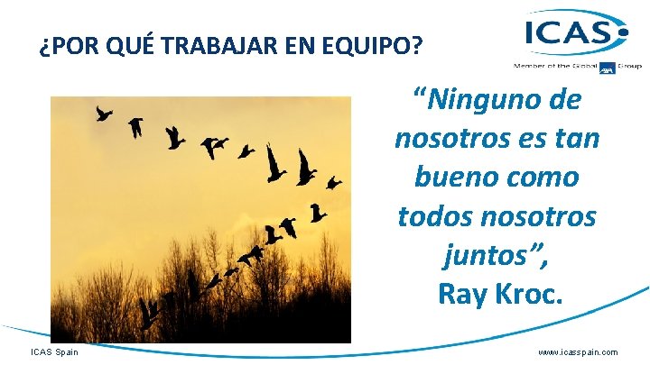 ¿POR QUÉ TRABAJAR EN EQUIPO? “Ninguno de nosotros es tan bueno como todos nosotros