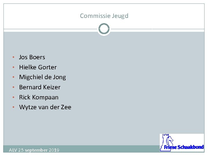 Commissie Jeugd • Jos Boers • Hielke Gorter • Migchiel de Jong • Bernard