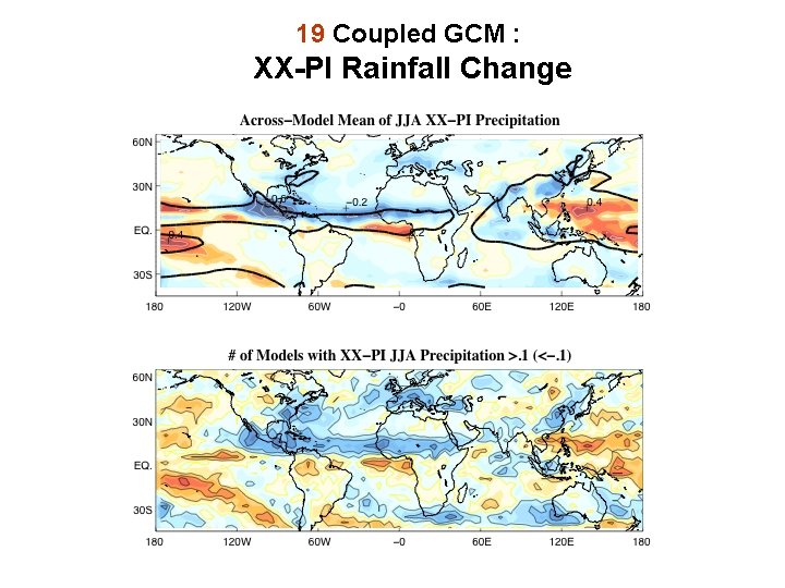 19 Coupled GCM : XX-PI Rainfall Change 