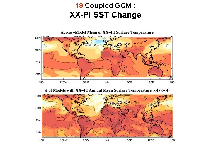 19 Coupled GCM : XX-PI SST Change 