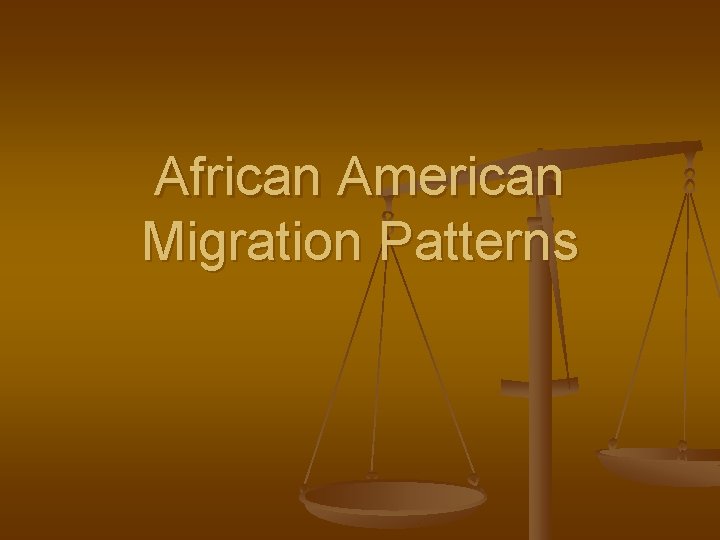 African American Migration Patterns 