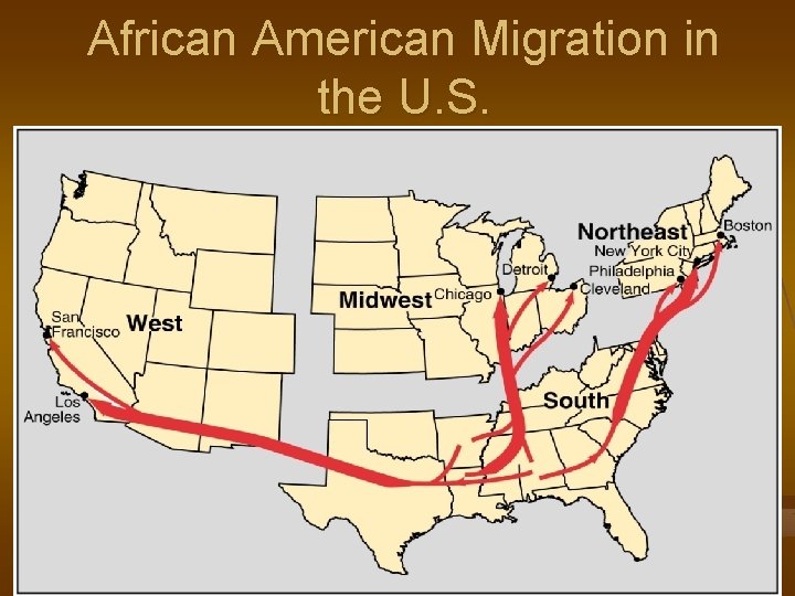 African American Migration in the U. S. Fig. 7 -8: Twentieth-century African American migration