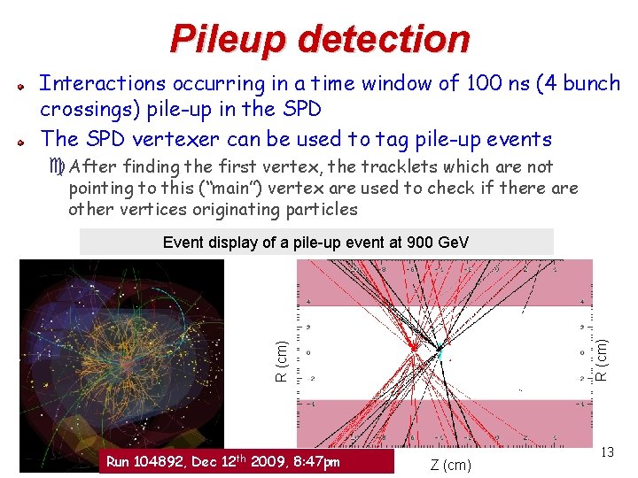 Pileup detection Interactions occurring in a time window of 100 ns (4 bunch crossings)