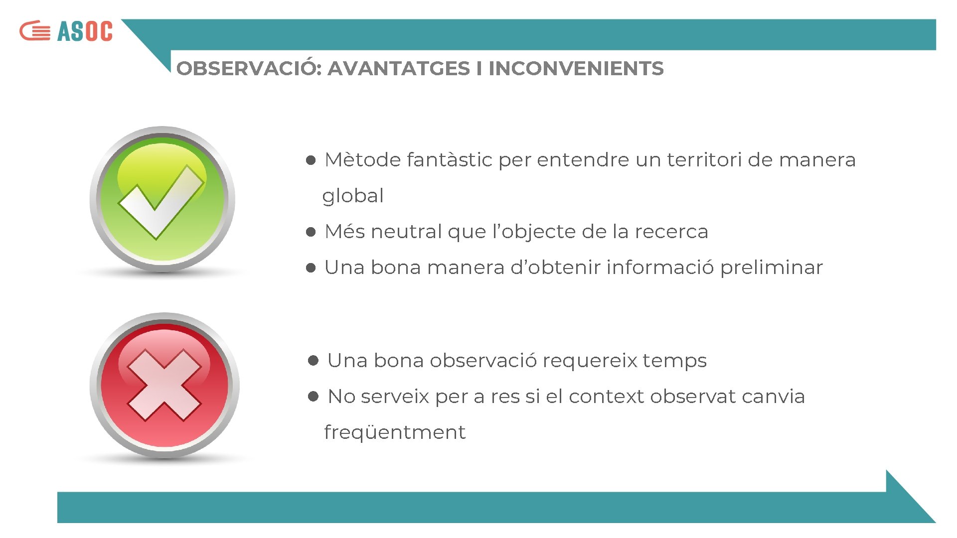 OBSERVACIÓ: AVANTATGES I INCONVENIENTS ● Mètode fantàstic per entendre un territori de manera global