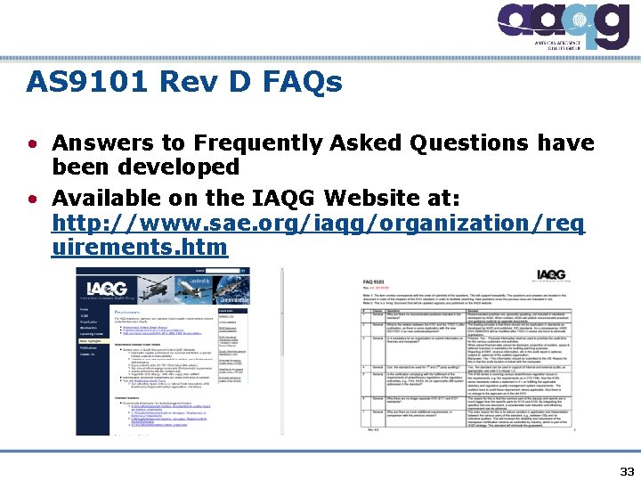 AS 9101 Rev D FAQs • Answers to Frequently Asked Questions have been developed