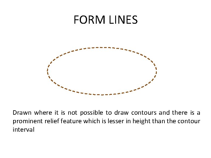 FORM LINES Drawn where it is not possible to draw contours and there is FORM LINES Drawn where it is not possible to draw contours and there is