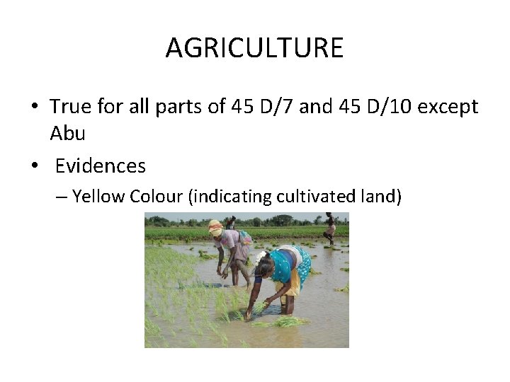 AGRICULTURE • True for all parts of 45 D/7 and 45 D/10 except Abu