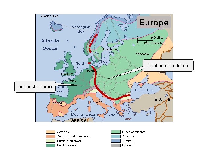 kontinentální klima oceánské klima 