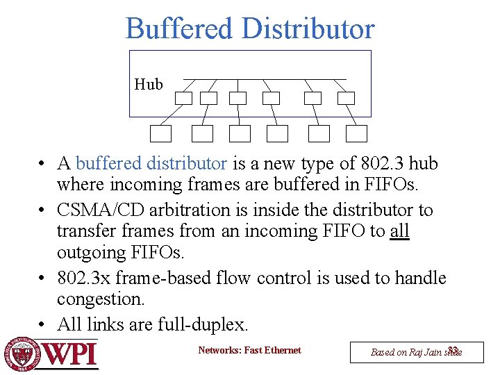 Buffered Distributor Hub • A buffered distributor is a new type of 802. 3
