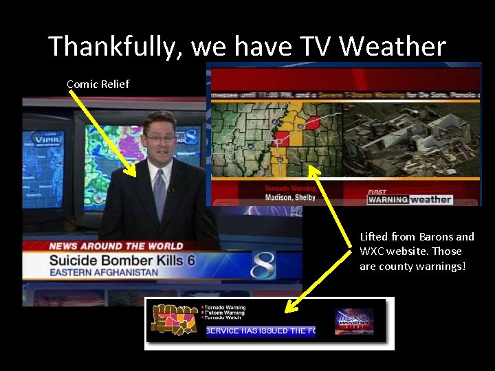 Thankfully, we have TV Weather Comic Relief Lifted from Barons and WXC website. Those