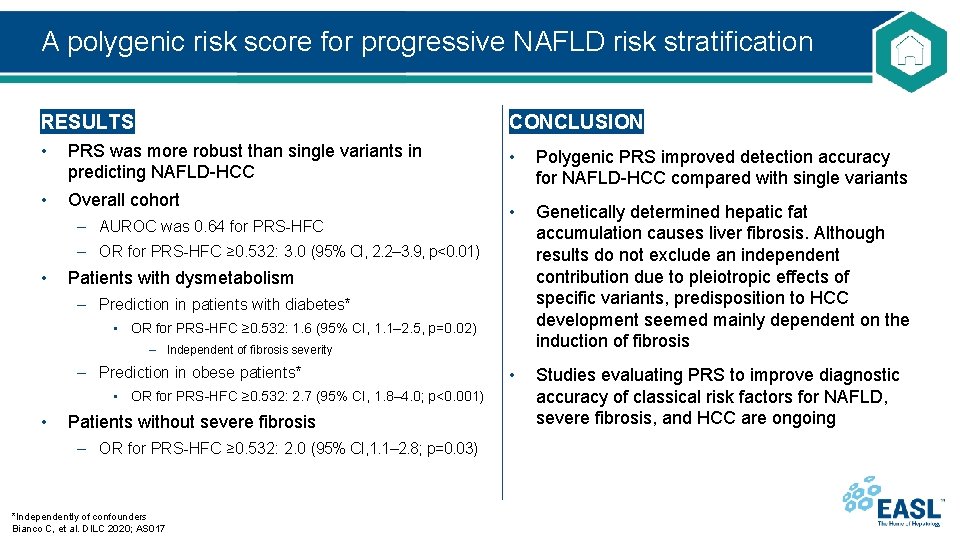 A polygenic risk score for progressive NAFLD risk stratification RESULTS CONCLUSION • PRS was