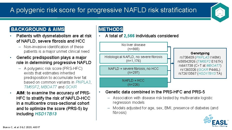 A polygenic risk score for progressive NAFLD risk stratification BACKGROUND & AIMS • Patients