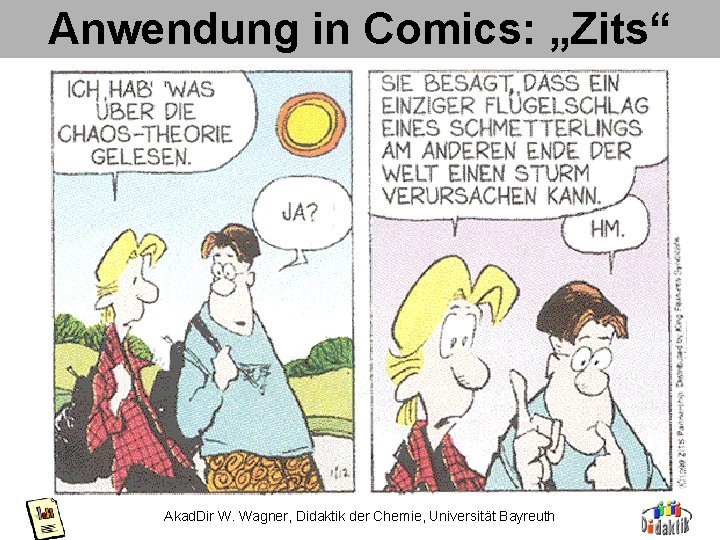 Anwendung in Comics: „Zits“ Akad. Dir W. Wagner, Didaktik der Chemie, Universität Bayreuth 