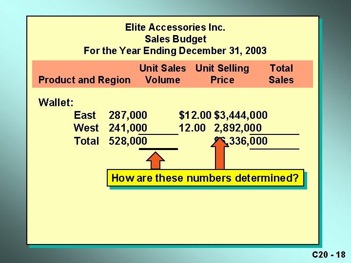 Elite Accessories Inc. Sales Budget For the Year Ending December 31, 2003 Unit Sales