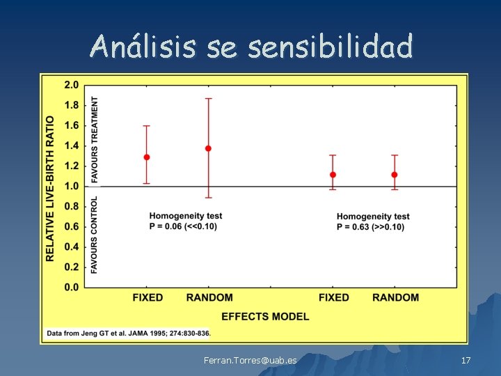 Análisis se sensibilidad Ferran. Torres@uab. es 17 