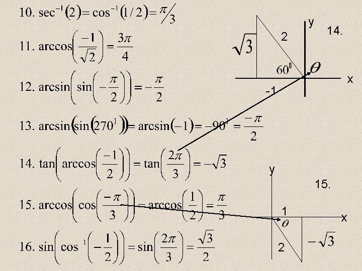 y 2 14. x -1 y 15. 1 2 x y 2 14. x -1 y 15. 1 2 x