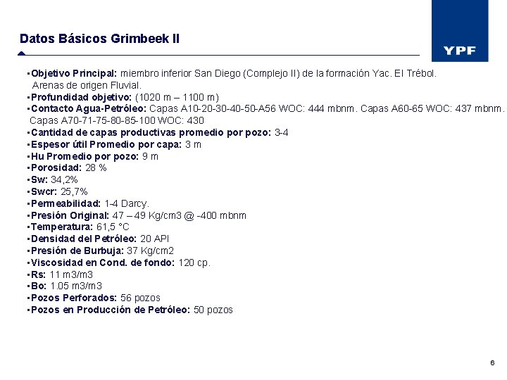 Datos Básicos Grimbeek II • Objetivo Principal: miembro inferior San Diego (Complejo II) de
