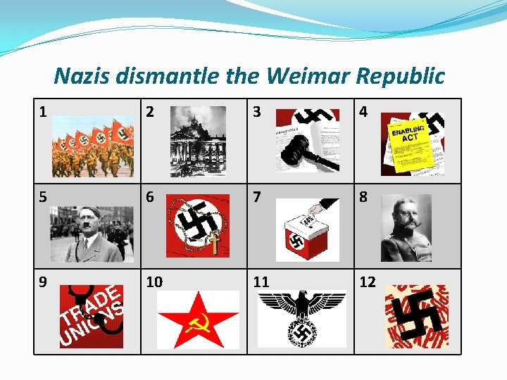 Nazis dismantle the Weimar Republic 1 2 3 4 5 6 7 8 9