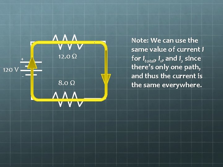 + 120 V - 12. 0 Ω 8. 0 Ω Note: We can use