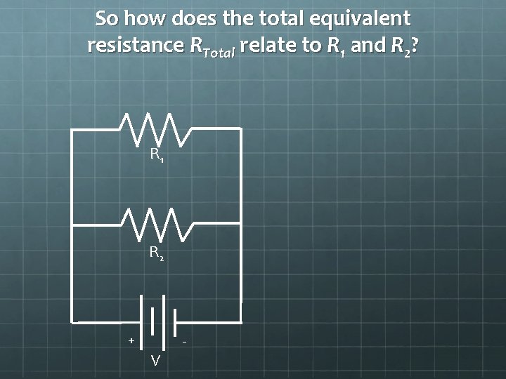 So how does the total equivalent resistance RTotal relate to R 1 and R