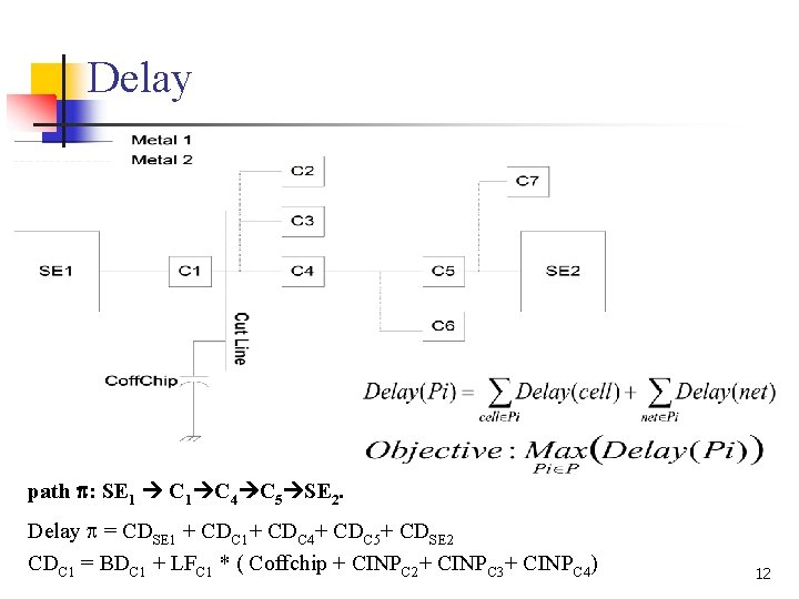Delay path : SE 1 C 1 C 4 C 5 SE 2. Delay