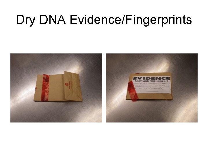 Dry DNA Evidence/Fingerprints 