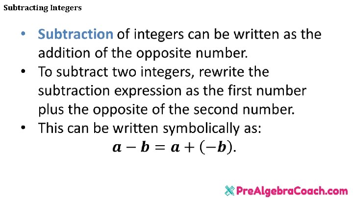 Subtracting Integers 