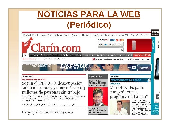 NOTICIAS PARA LA WEB (Periódico) 