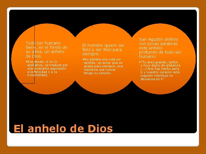 Todo ser humano tiene, en el fondo de su alma, un anhelo de Dios.