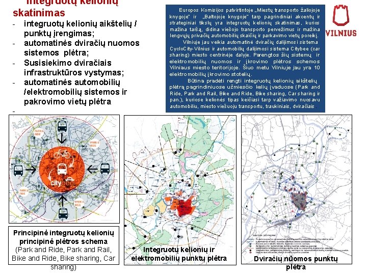 Integruotų kelionių skatinimas - integruotų kelionių aikštelių / punktų įrengimas; automatinės dviračių nuomos sistemos