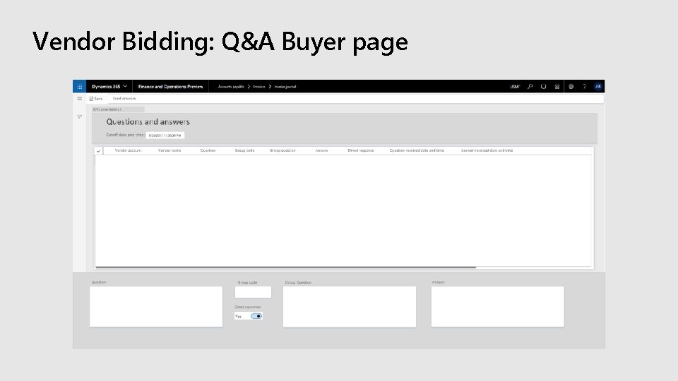 Vendor Bidding: Q&A Buyer page 