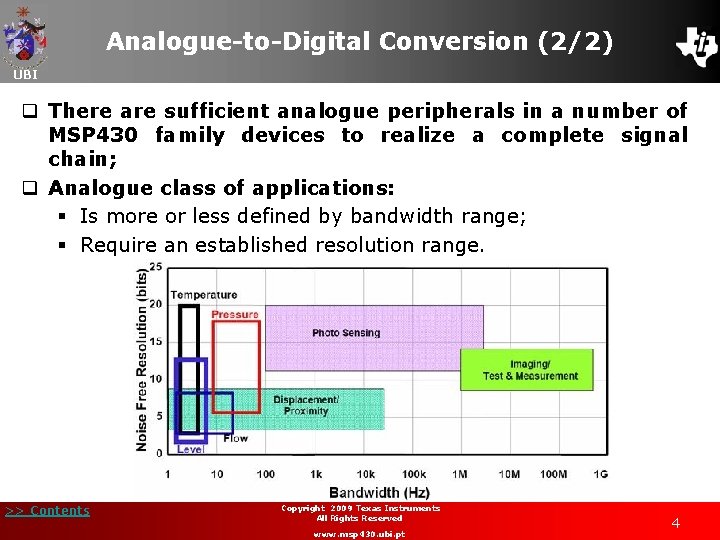 Analogue-to-Digital Conversion (2/2) UBI q There are sufficient analogue peripherals in a number of