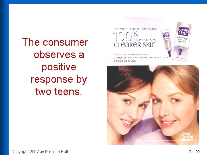 The consumer observes a positive response by two teens. Copyright 2007 by Prentice Hall