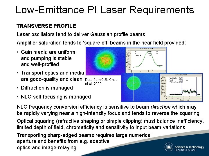 Low-Emittance PI Laser Requirements TRANSVERSE PROFILE Laser oscillators tend to deliver Gaussian profile beams.