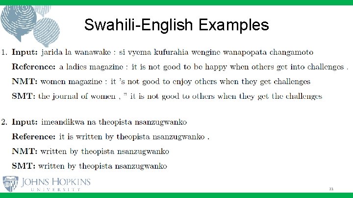 Swahili-English Examples 21 