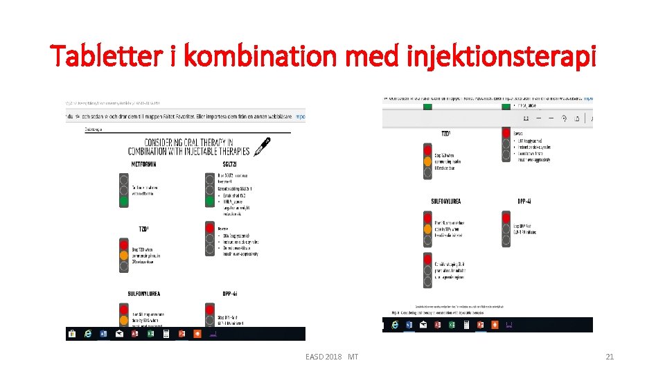 Tabletter i kombination med injektionsterapi EASD 2018 MT 21 