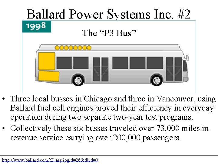 Ballard Power Systems Inc. #2 The “P 3 Bus” • Three local busses in